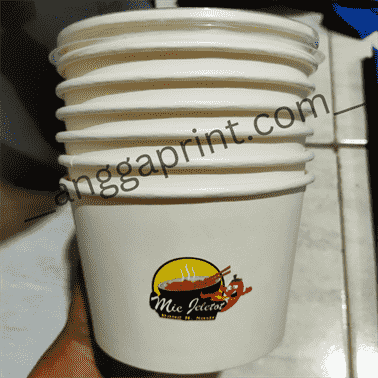 Sablon Paper Bowl Custom Food Grade, Aman Makanan Panas